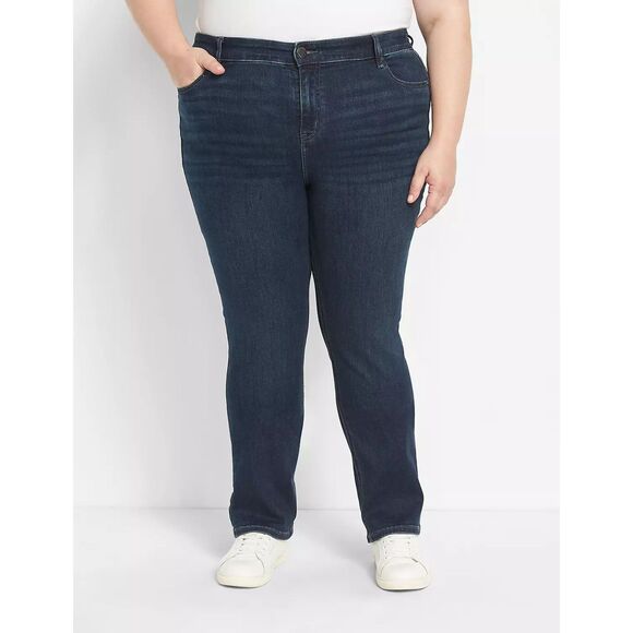 NWT Lane Bryant Straight Fit High Rise Jeans size 28S - Picture 1 of 10